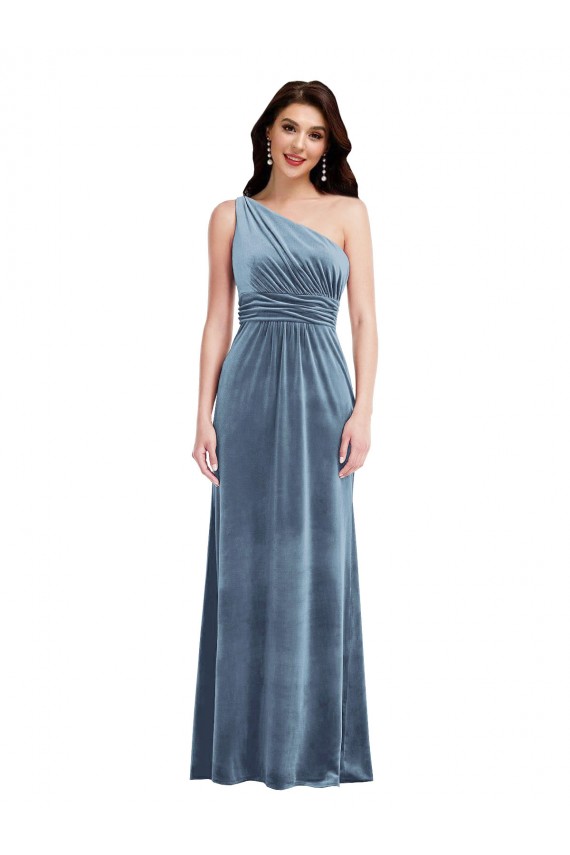 Stretch Velvet Long Off the Shoulder A-Line Bridesmaid Dress / Evening Dress Sudbury