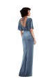 Stretch Velvet Open Back Long Sheath Semi Formal Evening Dress / Prom Dress / Bridesmaid Dress Sudbury