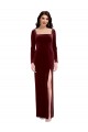 Stretch Velvet Low Back Long Spaghetti Straps A-Line Prom Dress / Bridesmaid Dress Sudbury