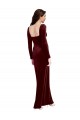 Stretch Velvet Low Back Long Spaghetti Straps A-Line Prom Dress / Bridesmaid Dress Sudbury