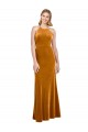 Stretch Velvet Criss Cross Open Back Long Halter Neck A-Line Formal Evening Gown / Prom Dress / Bridesmaid Dress Sudbury