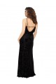 Floral Velvet & Stretch Velvet Open Back Long V-Neck Sheath Bridesmaid Dress Sudbury