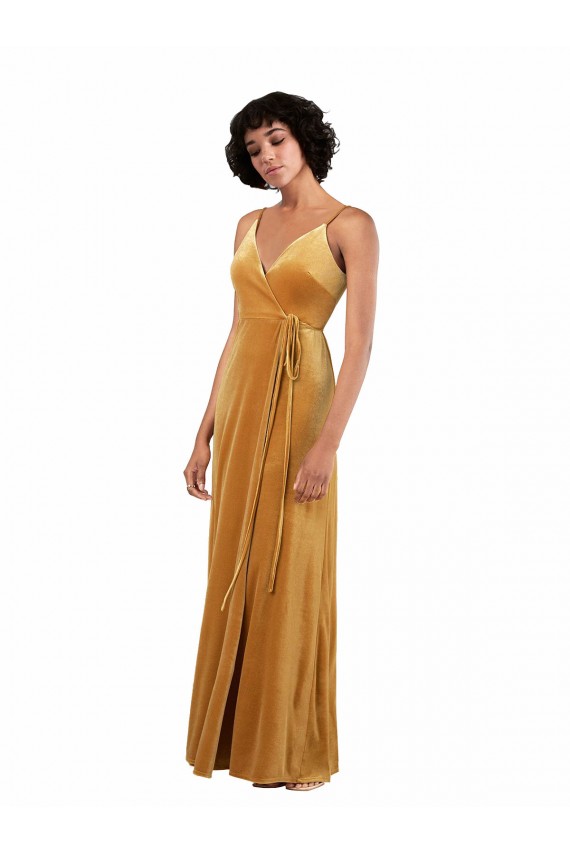 Stretch Velvet V-Back Long V-Neck Column Black Tie Evening Gown / Prom Dress / Bridesmaid Dress Sudbury