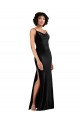 Stretch Velvet Low Back Long Cowl Neck Column Black Tie Evening Gown / Prom Dress / Bridesmaid Dress Sudbury