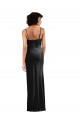 Stretch Velvet Low Back Long Cowl Neck Column Black Tie Evening Gown / Prom Dress / Bridesmaid Dress Sudbury