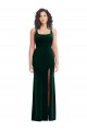Stretch Velvet Long Square Neck Trumpet Semi Formal Evening Dress / Prom Dress / Bridesmaid Dress Sudbury