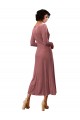 Stretch Velvet Midi Length V-Neck A-Line Black Tie Prom Dress / Bridesmaid Dress Sudbury