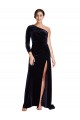Stretch Velvet Sweep Train One Shoulder A-Line Formal Evening Gown / Prom Dress / Bridesmaid Dress Sudbury