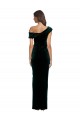 Stretch Velvet Long Off the Shoulder Sheath High Low Evening Gown / Prom Dress / Bridesmaid Dress Sudbury
