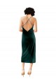 Stretch Velvet Criss Cross Open Back Midi Length Spaghetti Straps Sheath Formal Dress / Bridesmaid Dress Sudbury