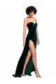 Stretch Velvet Low Back Sweep Train Sweetheart A-Line Semi Formal Evening Dress / Prom Dress / Bridesmaid Dress Sudbury