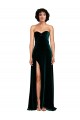 Stretch Velvet Low Back Sweep Train Sweetheart A-Line Semi Formal Evening Dress / Prom Dress / Bridesmaid Dress Sudbury