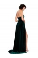 Stretch Velvet Low Back Sweep Train Sweetheart A-Line Semi Formal Evening Dress / Prom Dress / Bridesmaid Dress Sudbury