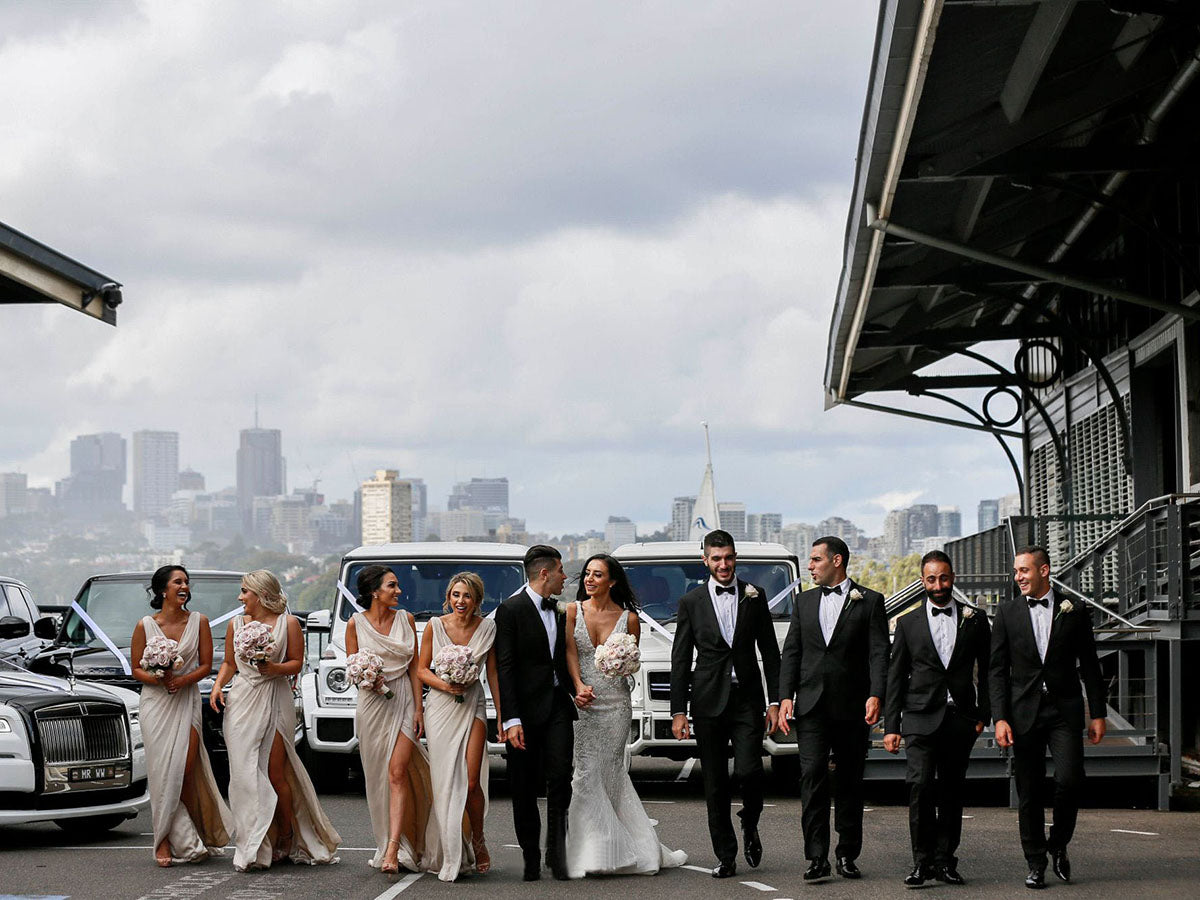 Full Length Luxe Chiffon Long Champagne bridesmaid dresses Sudbury with Sexy High Slit and Front Ruffles